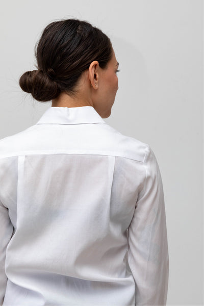 Classic women's shirt Tencel back details #color_white