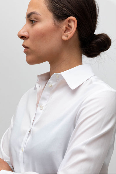 Classic women's shirt Tencel color details #color_white