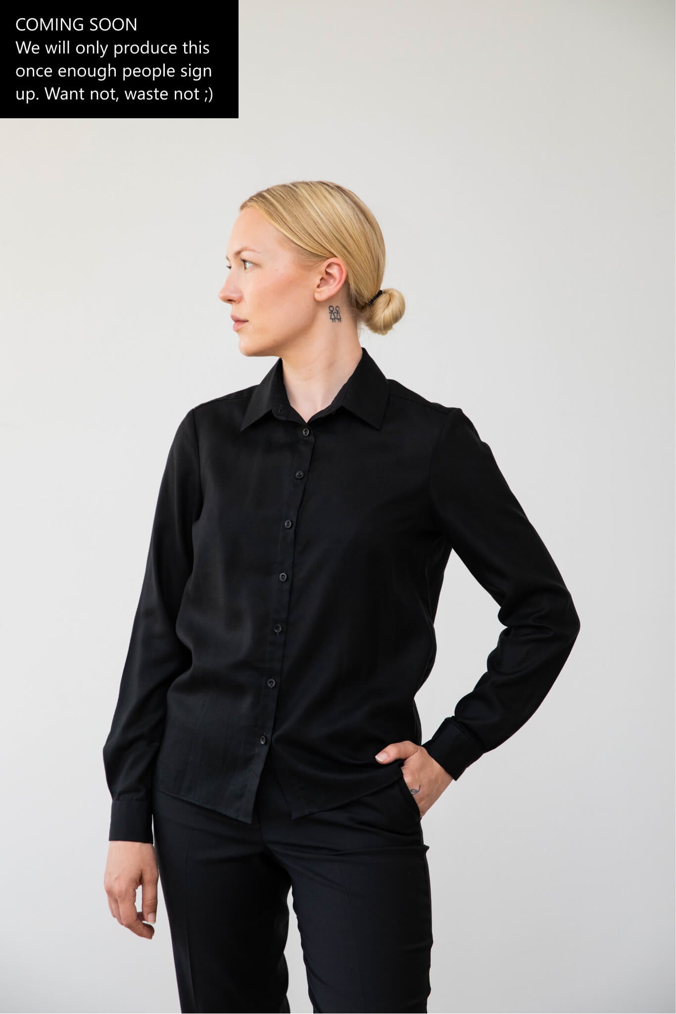 Classic women's shirt black front #color_black