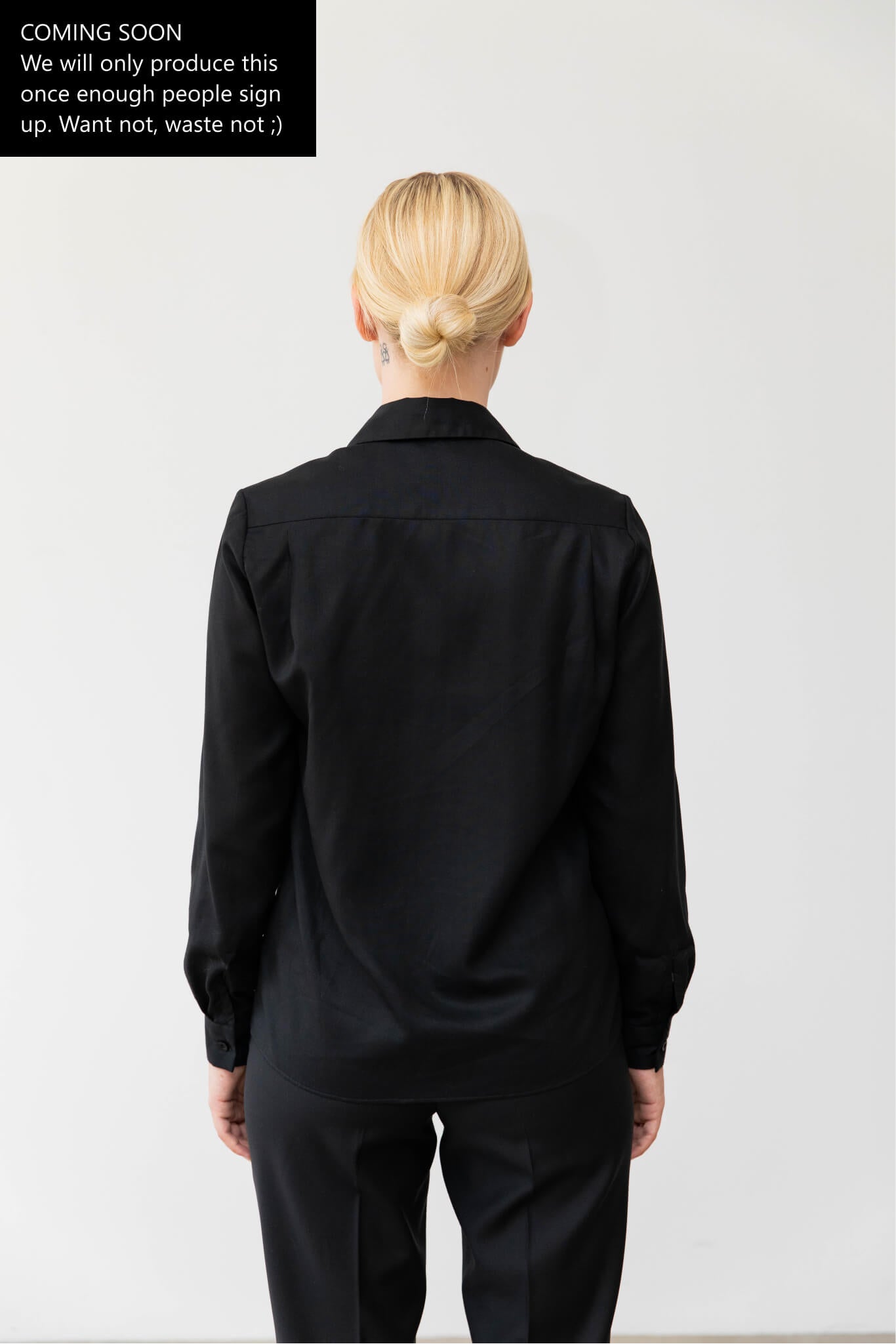 Classic women's shirt black back #color_black