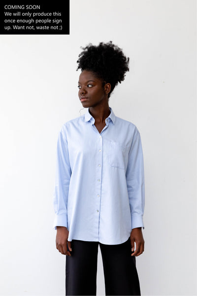 Oversized shirt organic cotton front #color_light-blue