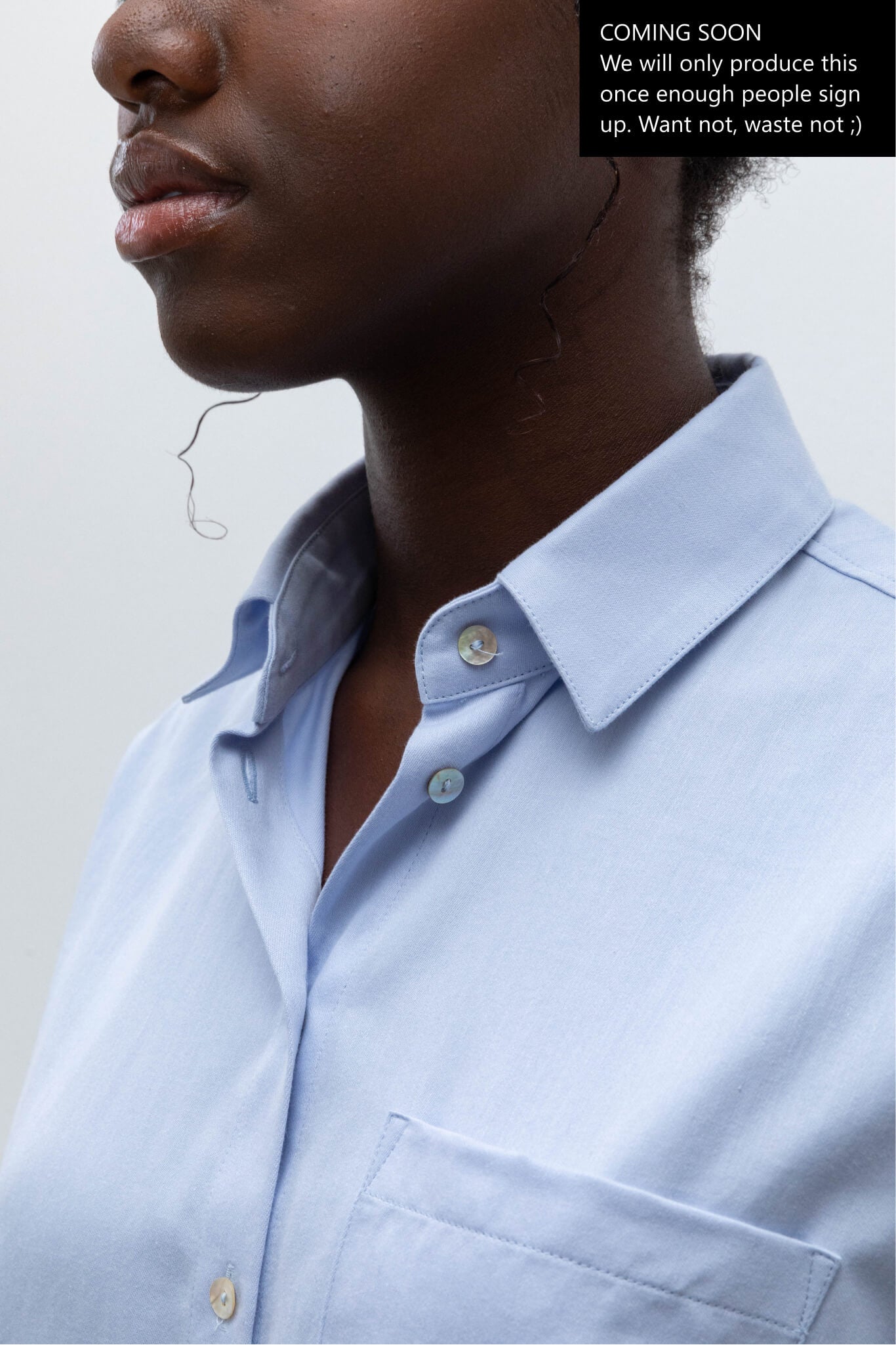 Oversized shirt organic cotton collar details #color_light-blue