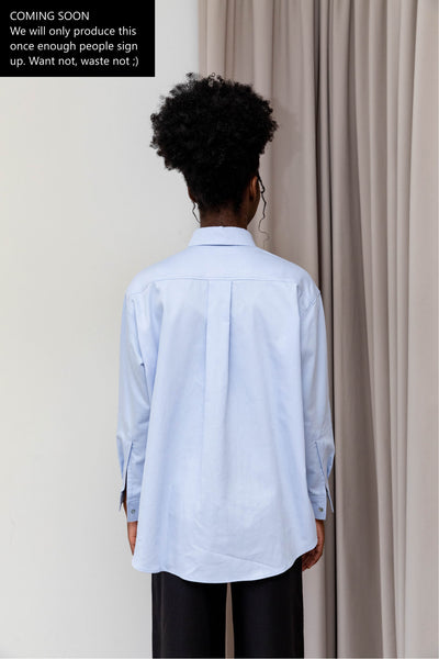 Oversized shirt organic cotton back #color_light-blue