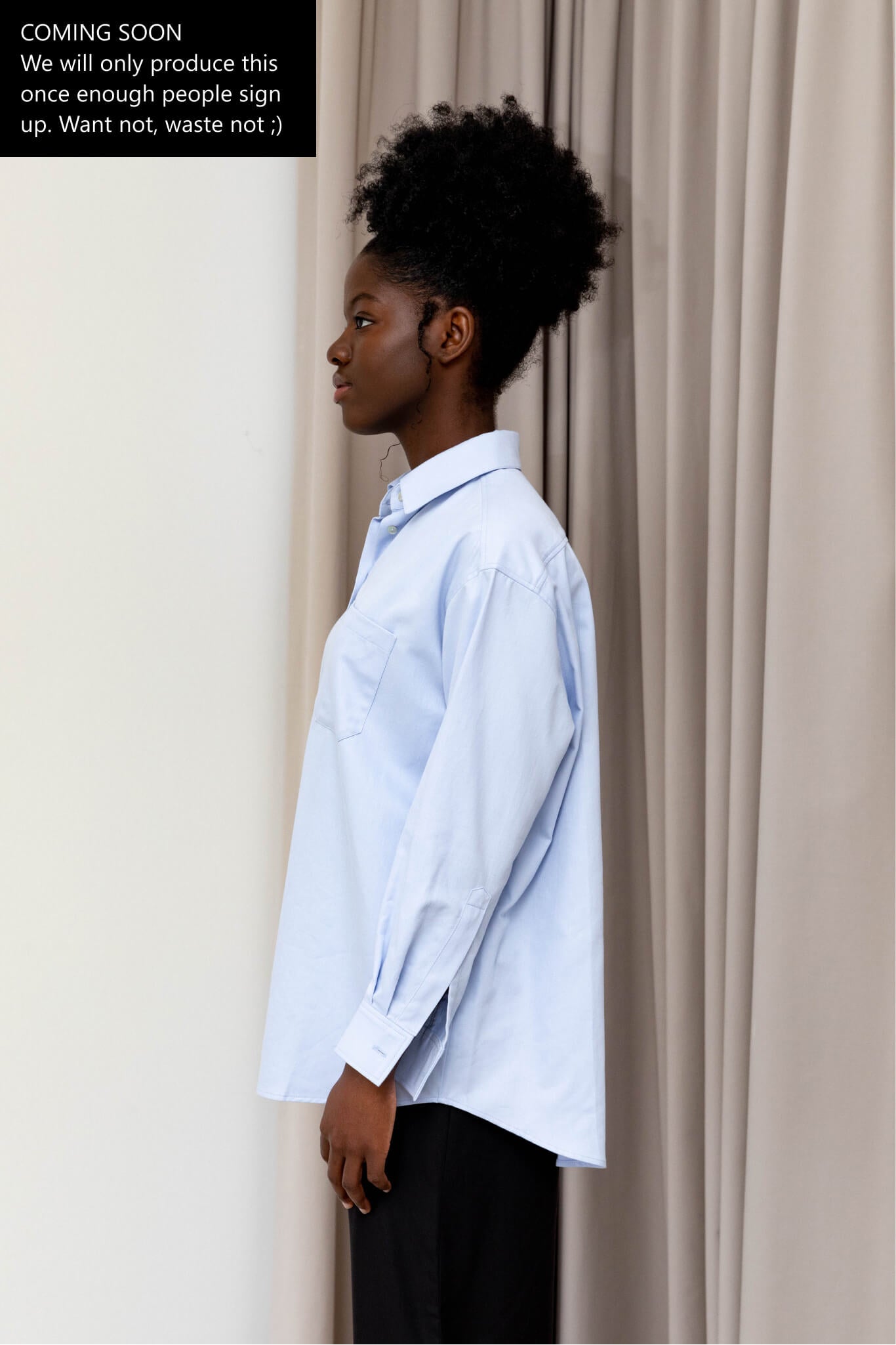 Oversized shirt organic cotton side #color_light-blue