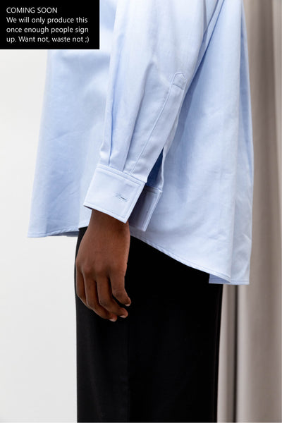 Oversized shirt organic cotton cuff details #color_light-blue