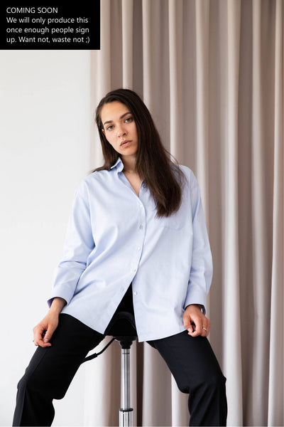 Oversized shirt organic cotton front #color_light-blue