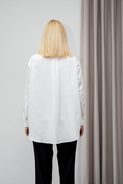 Oversized shirt organic cotton back #color_white