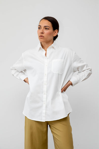 Oversized shirt organic cotton front #color_white